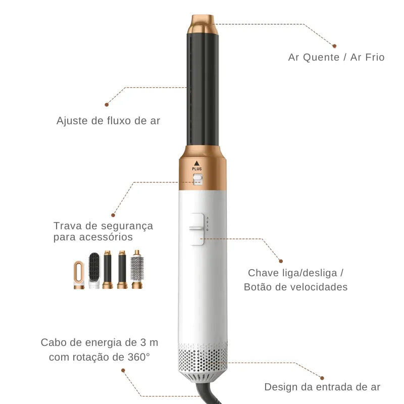 LUME Hair Pro – Escova Modeladora Profissional 5 em 1