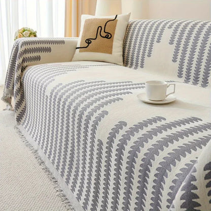 Capa de Sofá Chenille Luxuosa Cinza