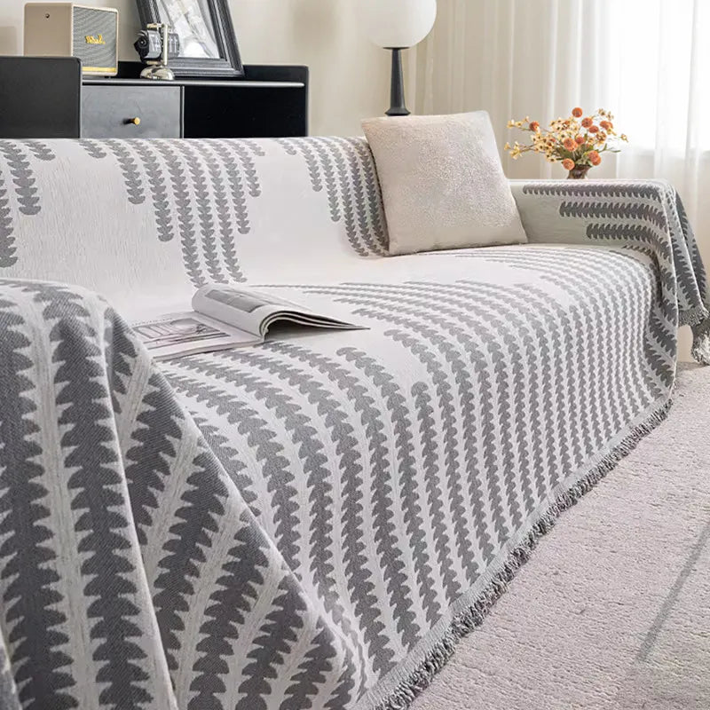 Capa de Sofá Chenille Luxuosa Cinza